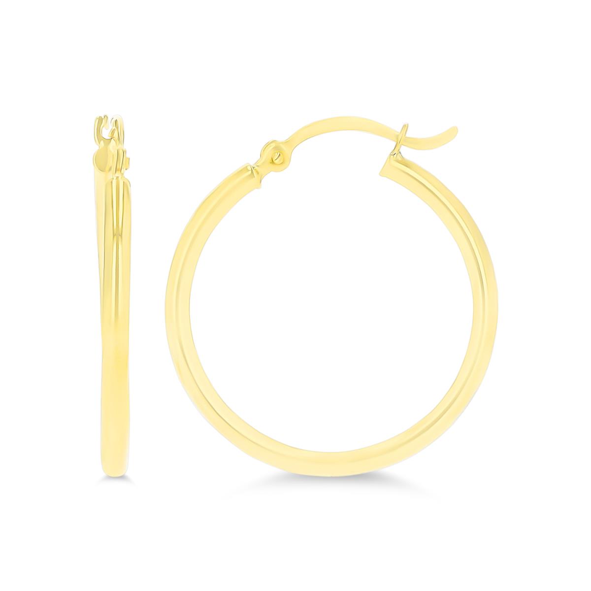 14K Yellow Gold 2x25MM Polished Hoop Earring