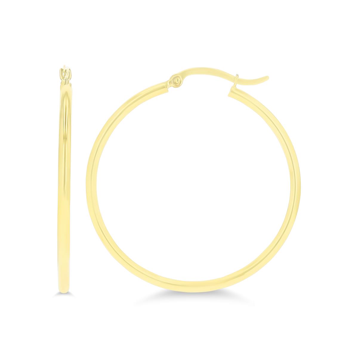 14K Yellow Gold 2x35MM Polished Hoop Earring