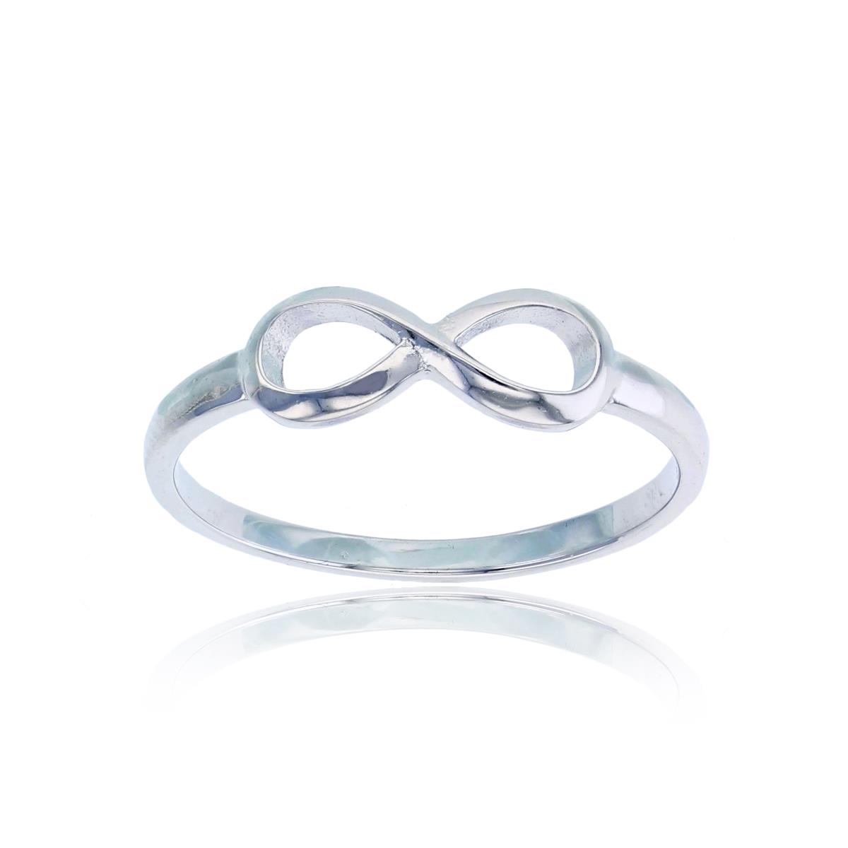Sterling Silver Rhodium 5.5mm  Infinity Fashion Ring