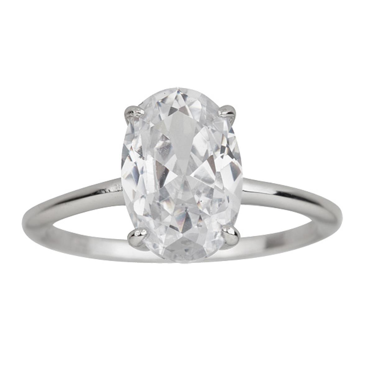 Sterling Silver 8x12MM Oval Cut Solitaire Ring