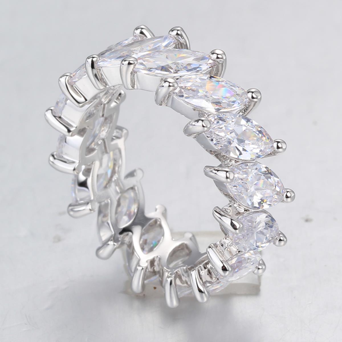 Sterling Silver Marquise Cut Eternity Ring