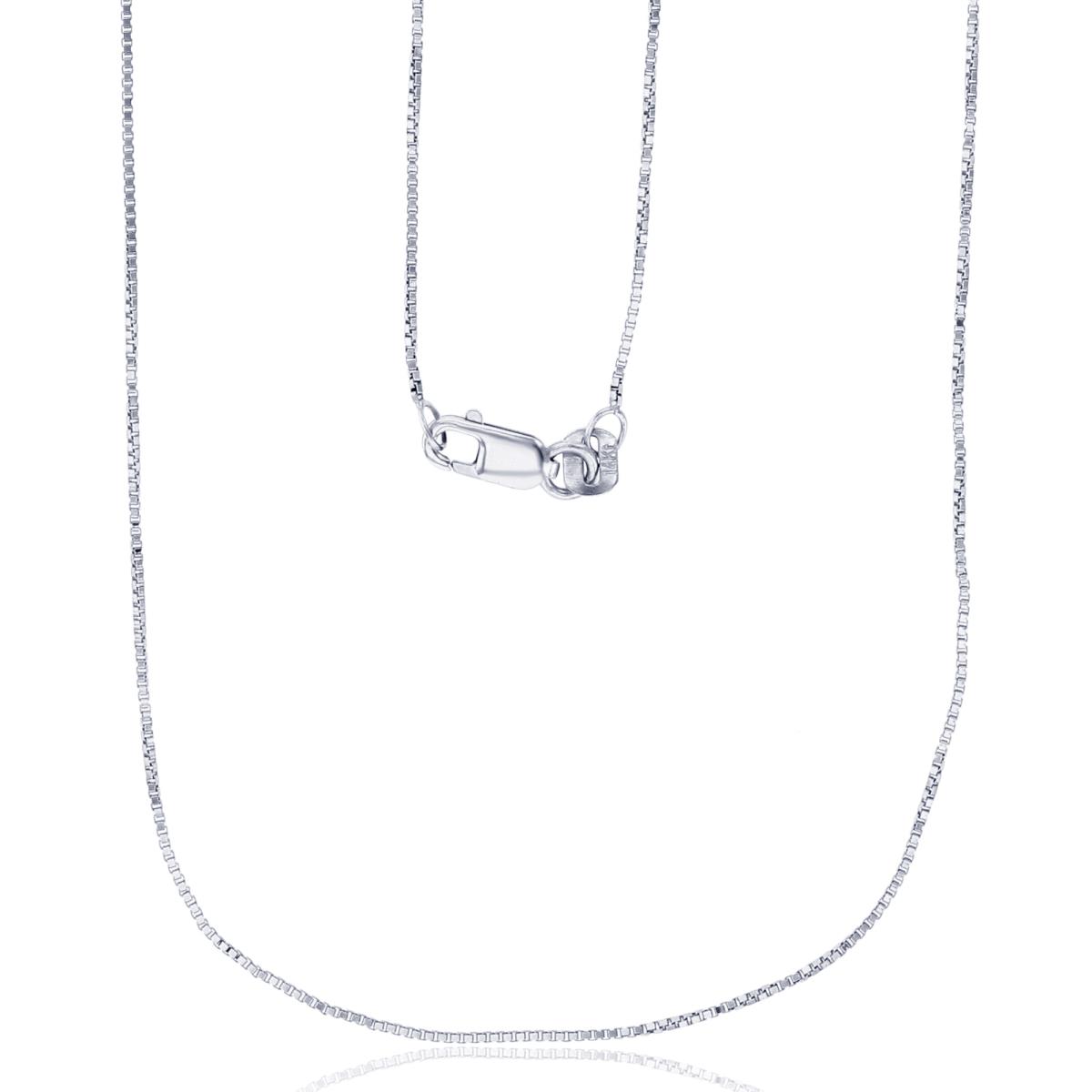 14k White Gold 0.60mm Box 012 18" Chain 