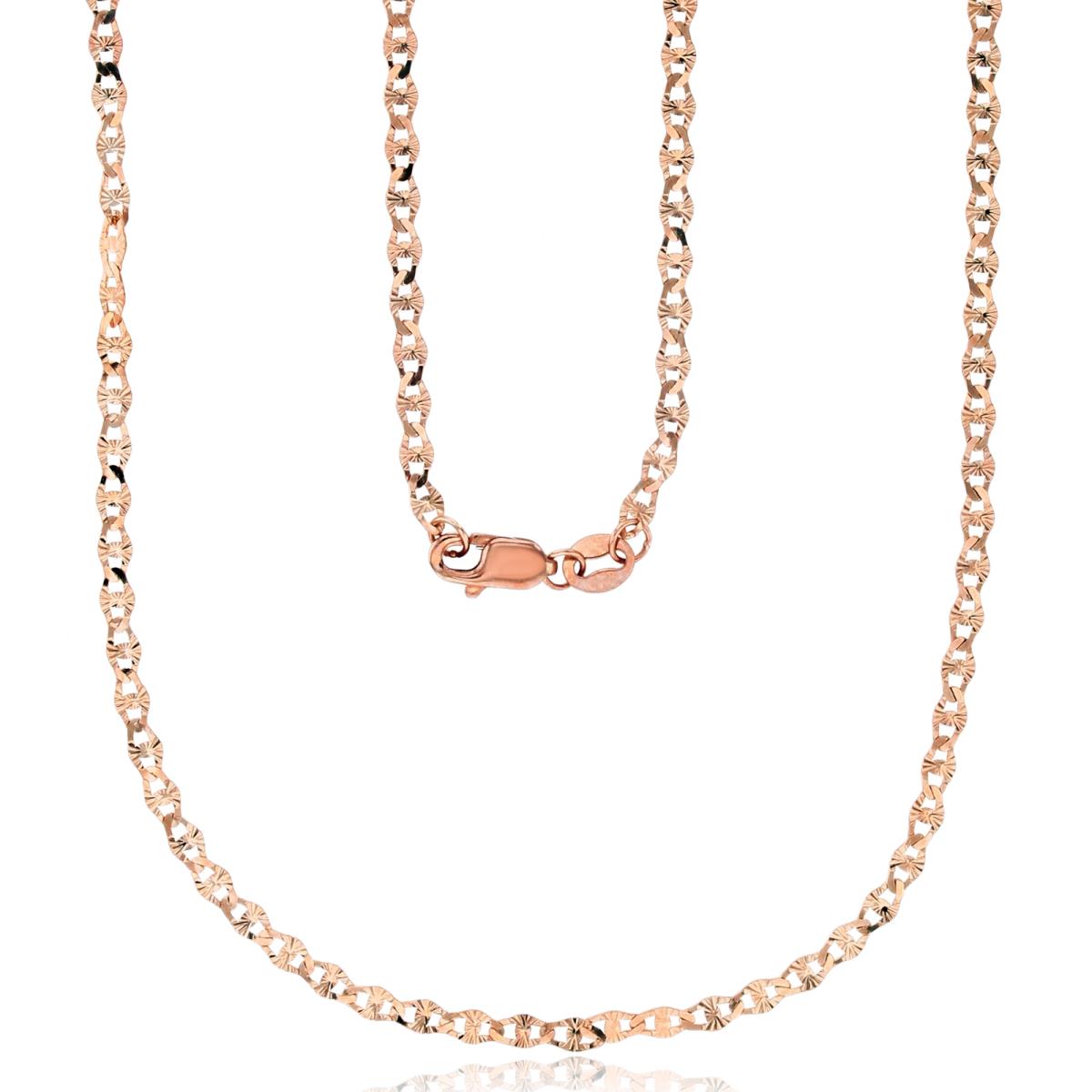 14k Rose Gold 2.50mm 20" Cable Strip 050 Chain 