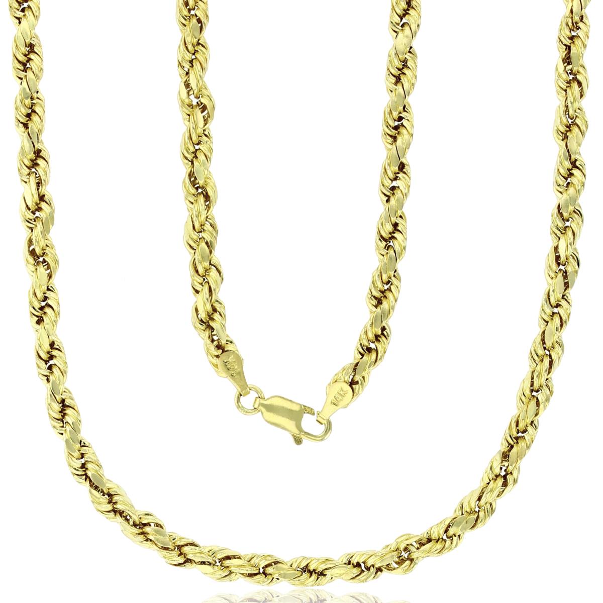 14k Yellow Gold 4mm Hollow DC Rope 030 22" Chain