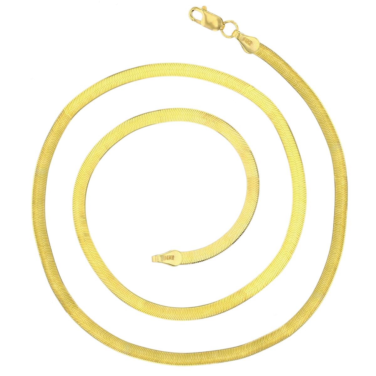 14k Yellow Gold 3.0mm 18" Herringbone Chain 