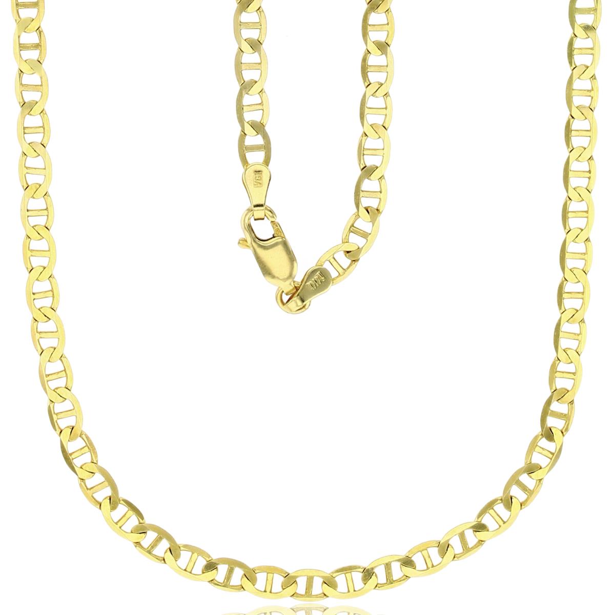 14k Yellow Gold 3.50mm Solid Mariner 080 22" Chain 