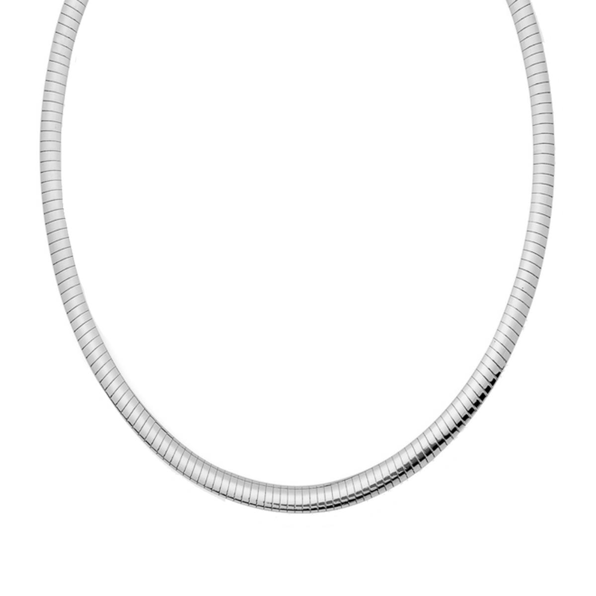 14k White Gold 4mm Omega Chain 