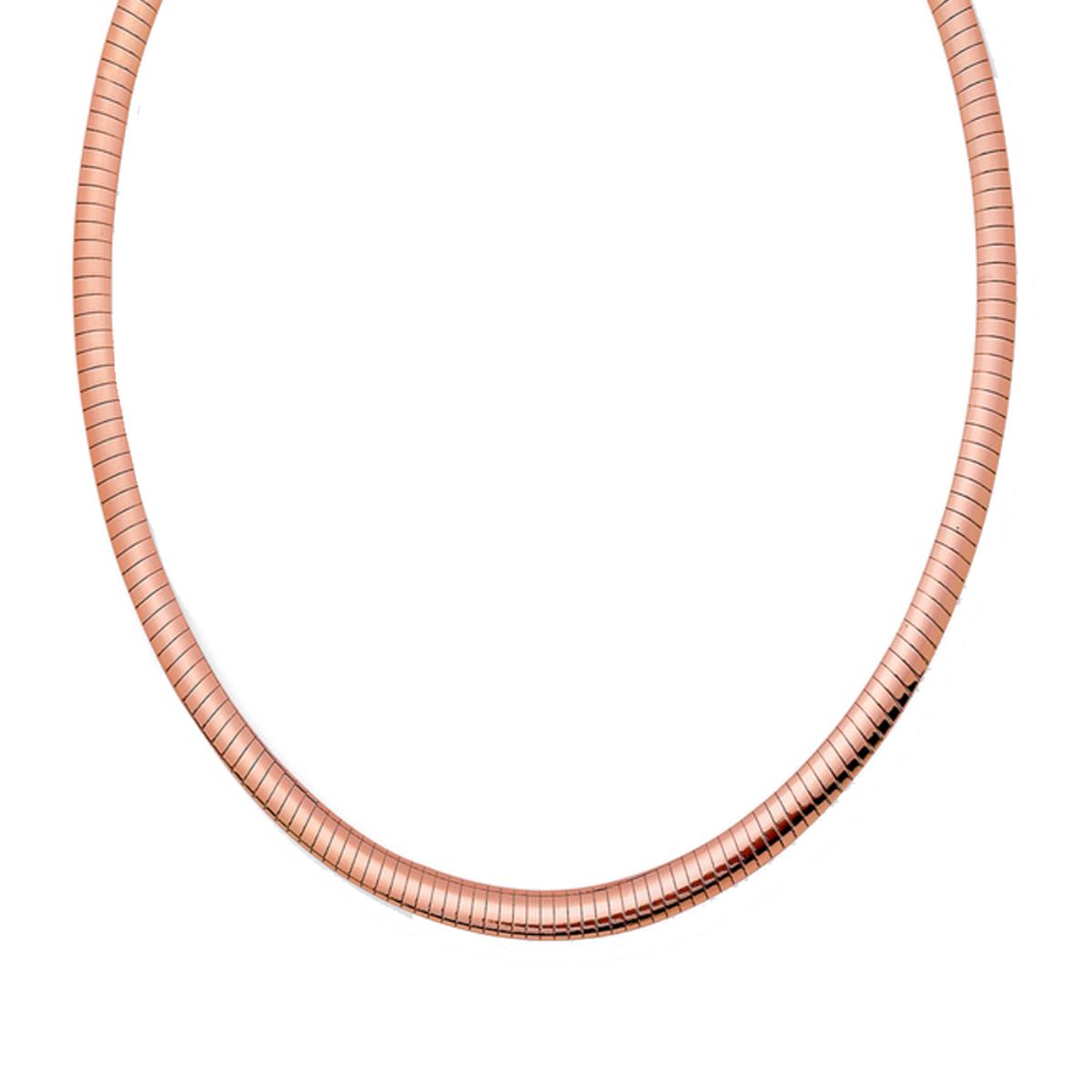 14K Rose Gold 4mm Omega Chain