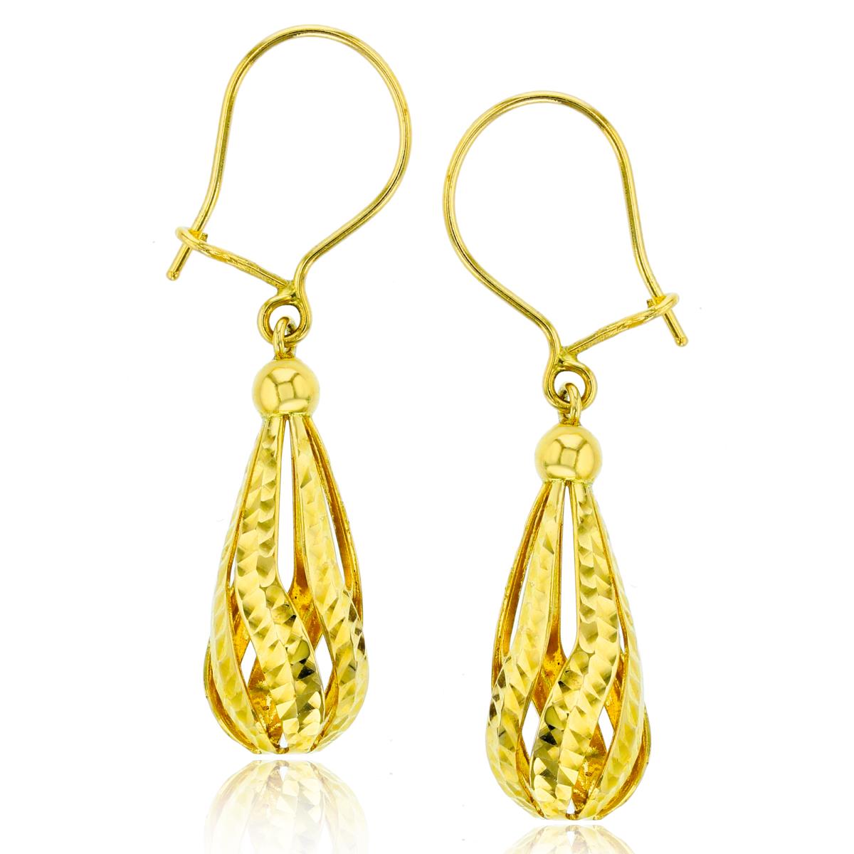 14K Yellow Gold DC Tear Drop Earrings
