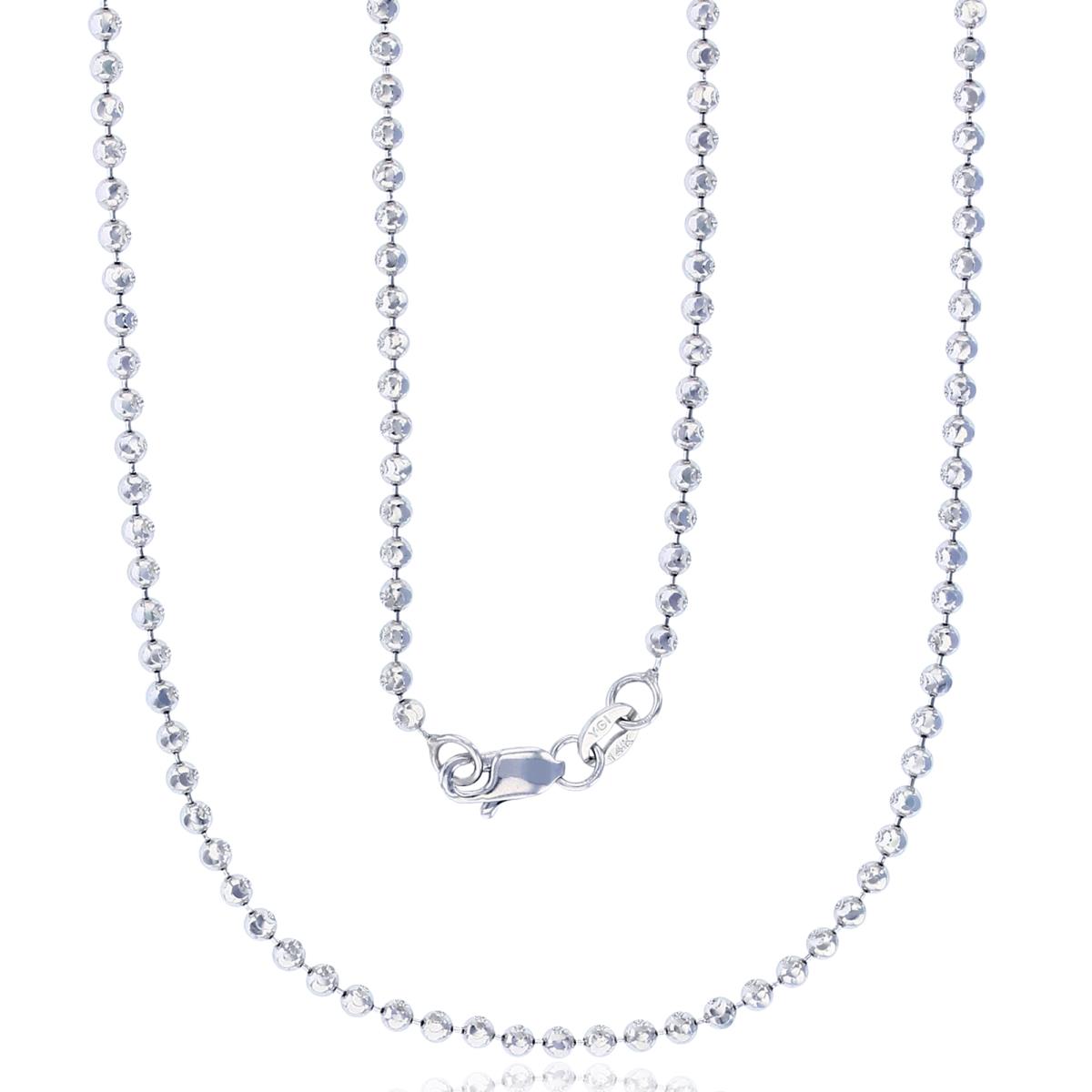 14K White Gold 2mm 16" Moon Chain
