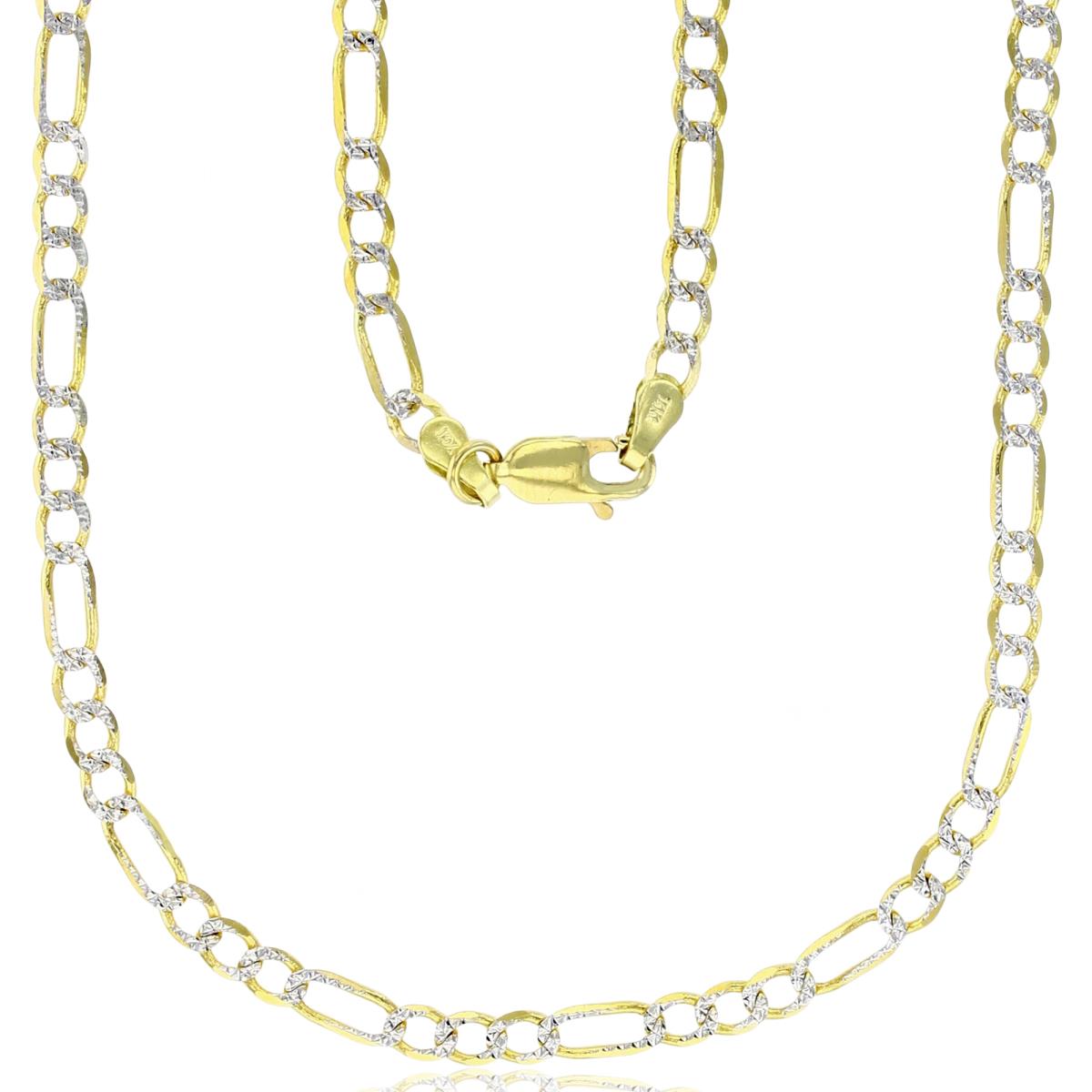 14K Gold Two Tone 3.20MM 18" Figaro 080 Chain