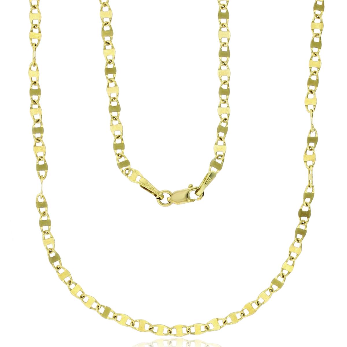 14K Yellow Gold 2.50MM 16" Mirror Twist Chain
