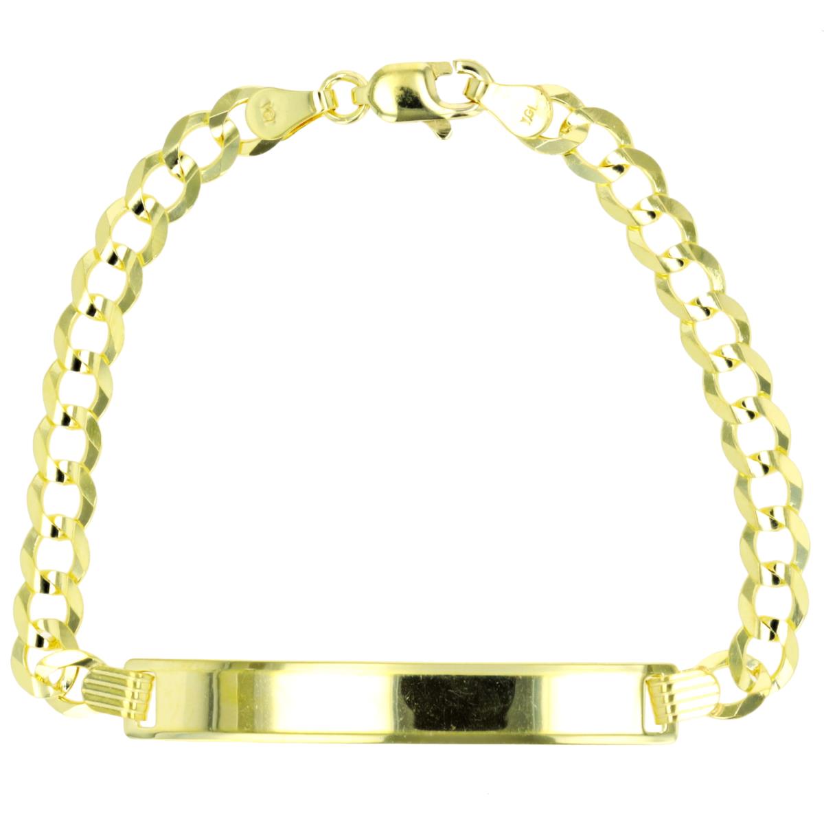 14K Yellow Gold 4.50MM 8" Cuban 120 ID Bracelet