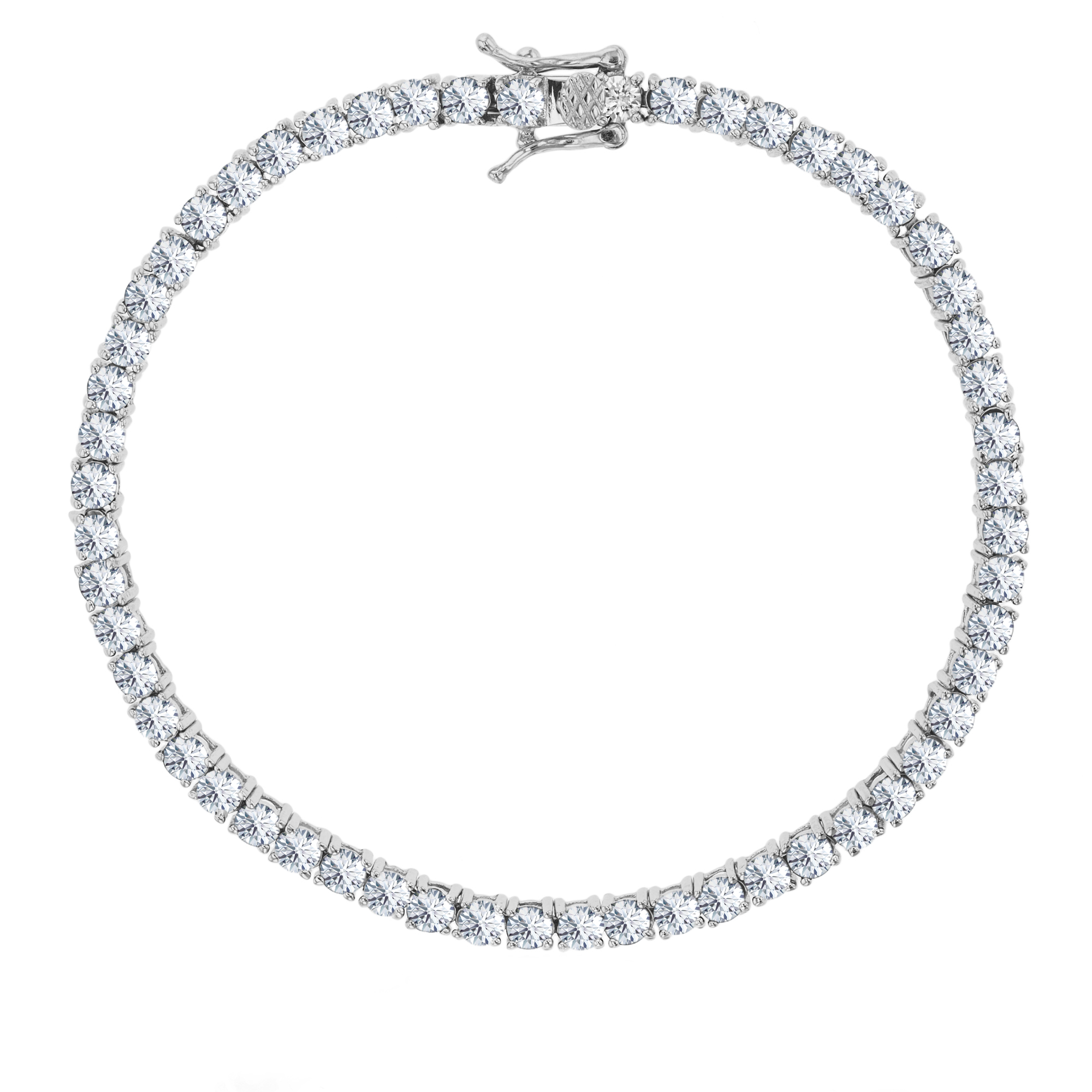 Sterling Silver 3MM Round Prong Set Tennis Bracelet