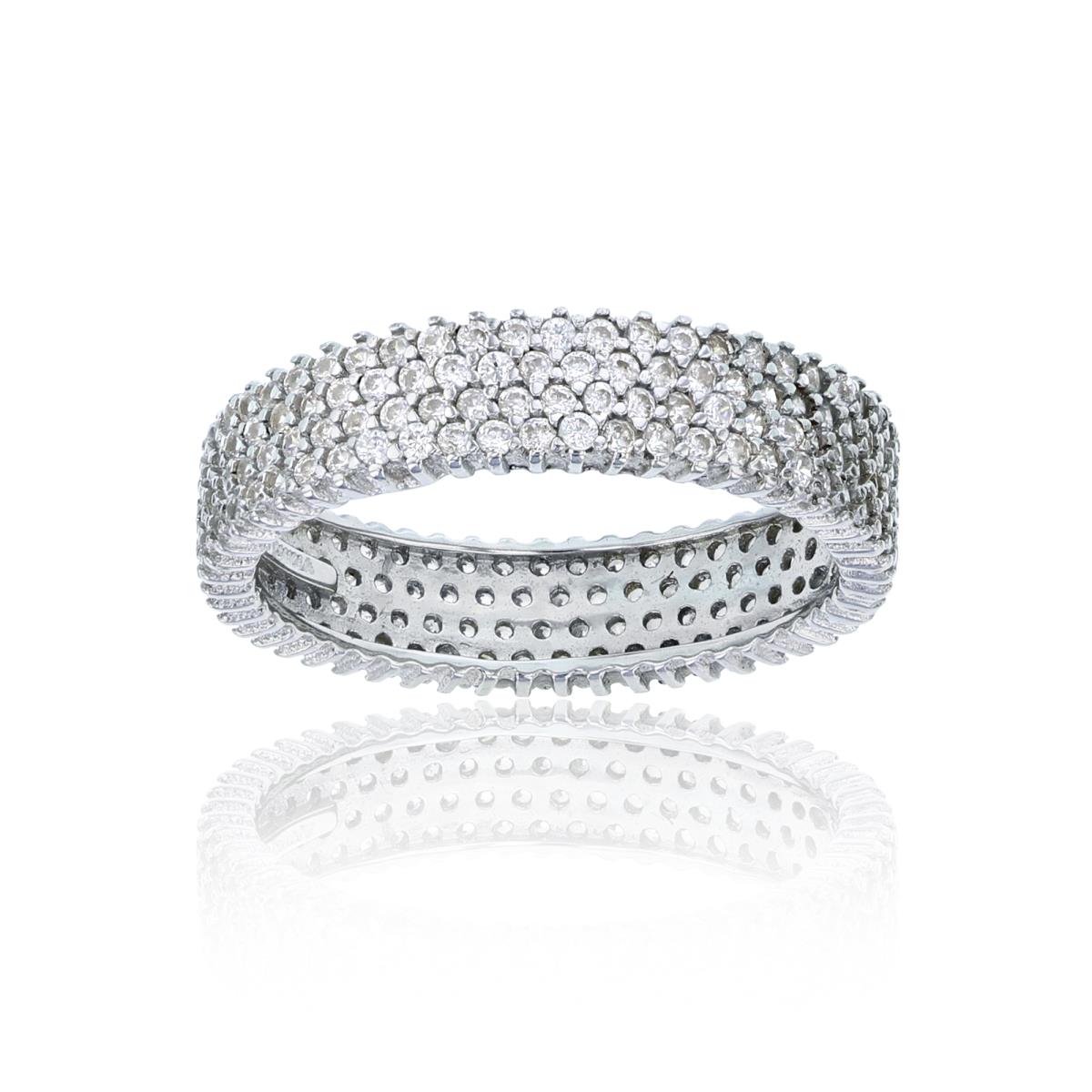 Sterling Silver 3 Row Eternity Ring