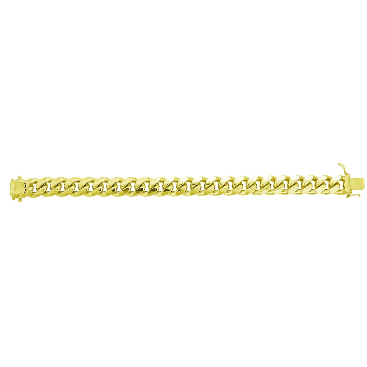 Sterling Silver Yellow 13.50mm 9" 400 Miami Cuban Bracelet