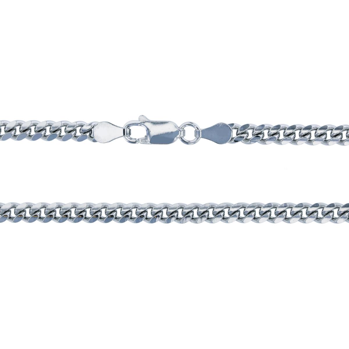 Sterling Silver 8mm 26" 250 Miami Cuban Rhodium Plated Chain