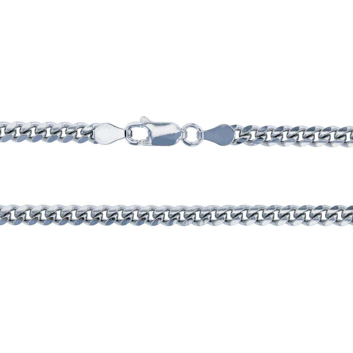 Sterling Silver 8mm 8.50" 250 Miami Cuban Rhodium Plated Bracelet