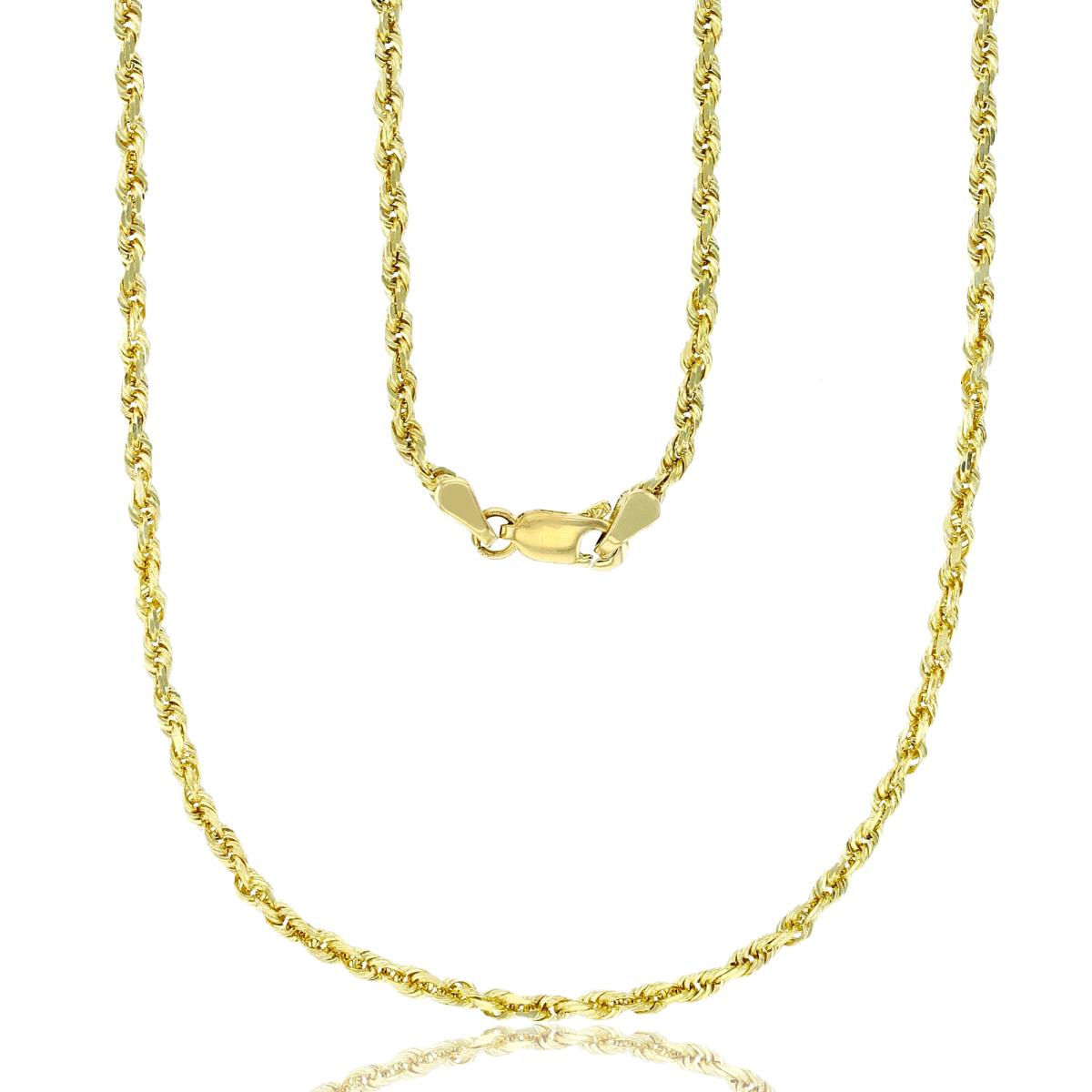 14k Yellow Gold Solid DC Rope 018 24" Chain