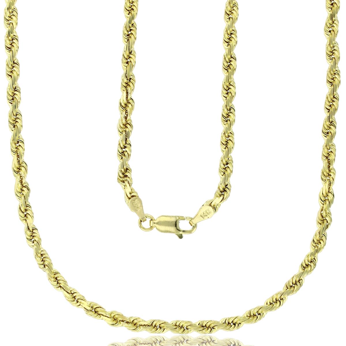 14k Yellow Gold 3.50mm Solid DC Rope 025 26" Chain