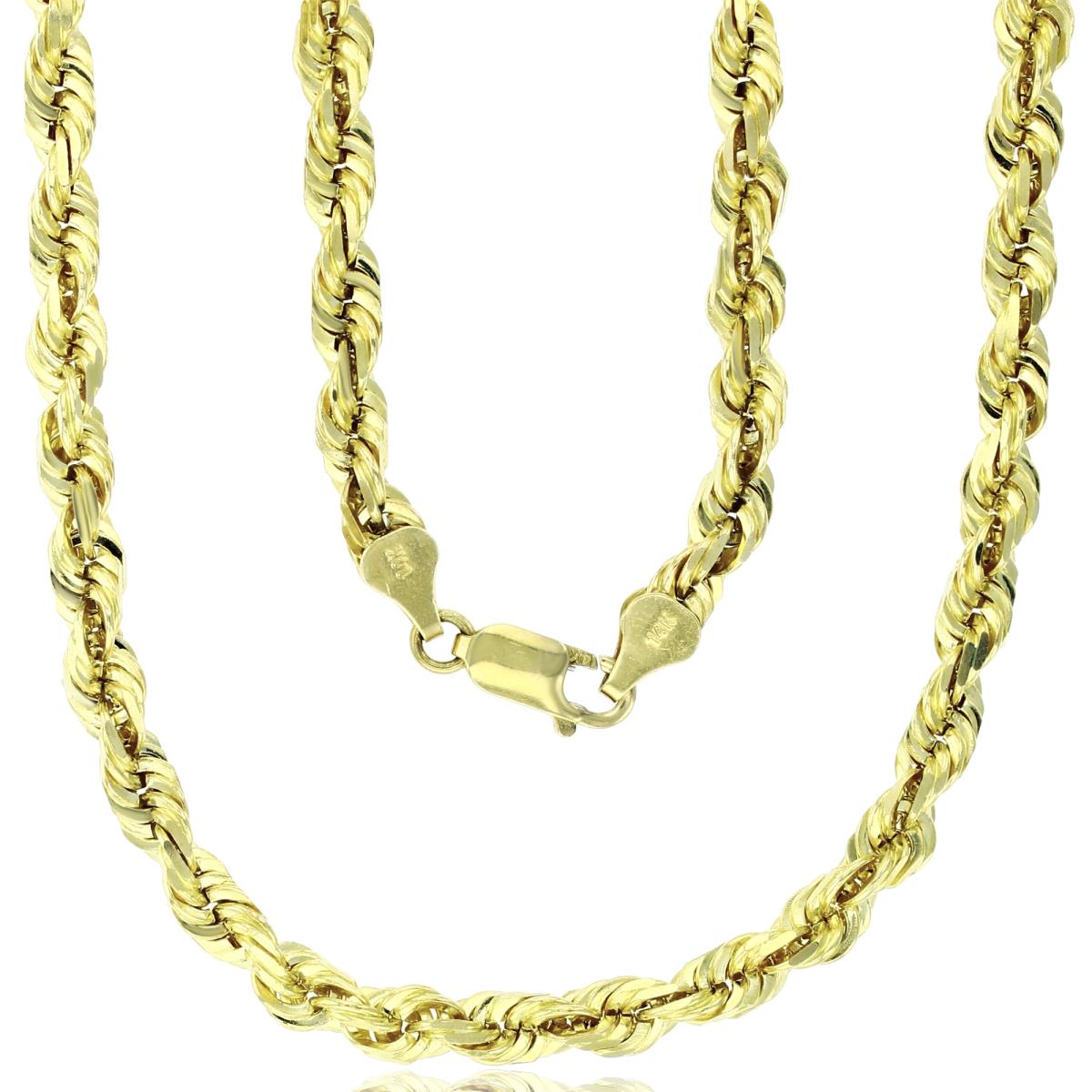 14k Yellow Gold 6mm Solid DC Rope 040 24" Chain