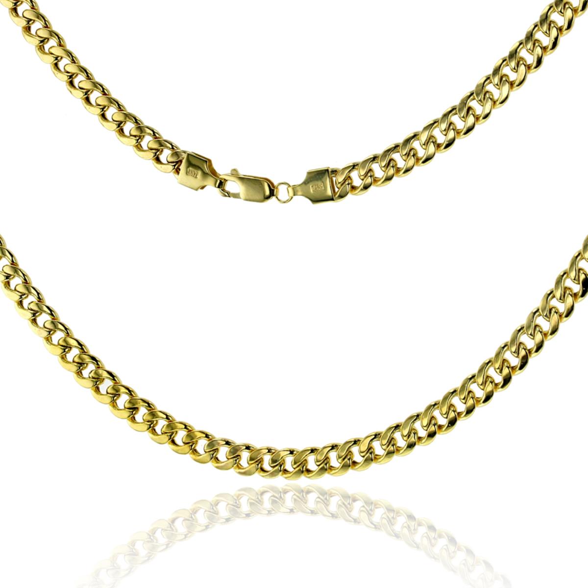 14K Yellow Gold 5.50mm 150 Hollow Miami Cuban Link 22" Chain