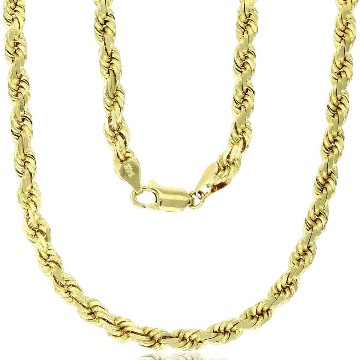14k Yellow 5mm Gold Solid DC Rope 035 24" Chain