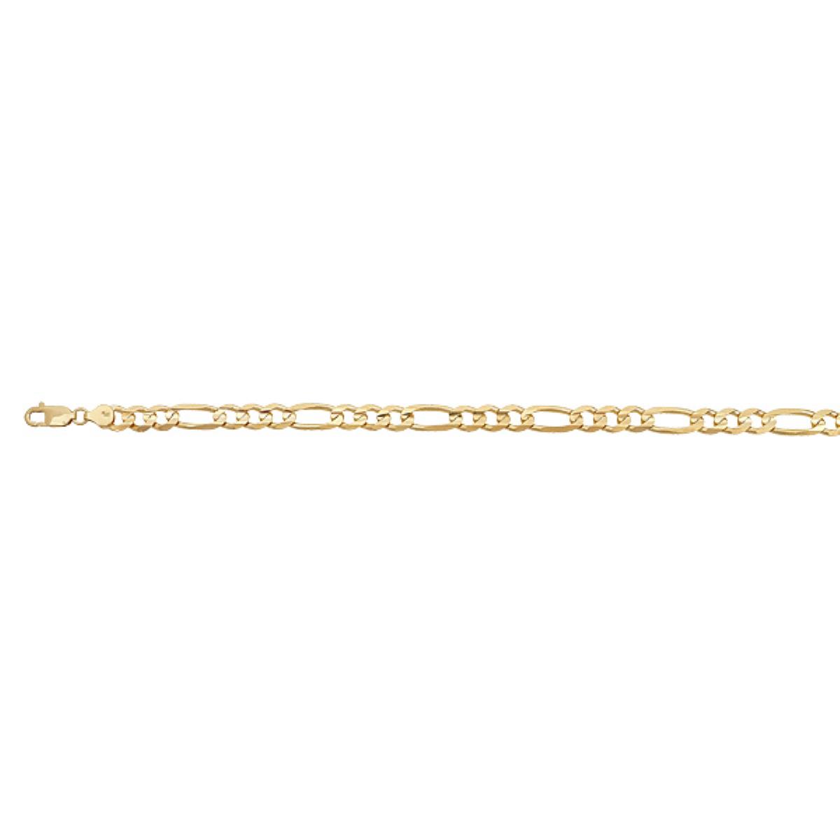 14k Yellow Gold 8.30mm 24" Solid Figaro 210 Chain  