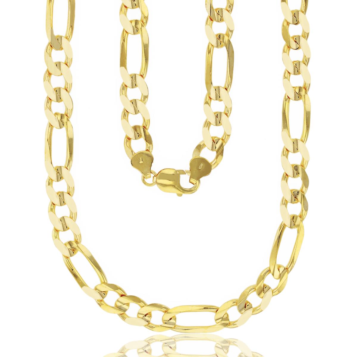 14k Yellow Gold 10.00mm 26" Solid Figaro 250 Chain  