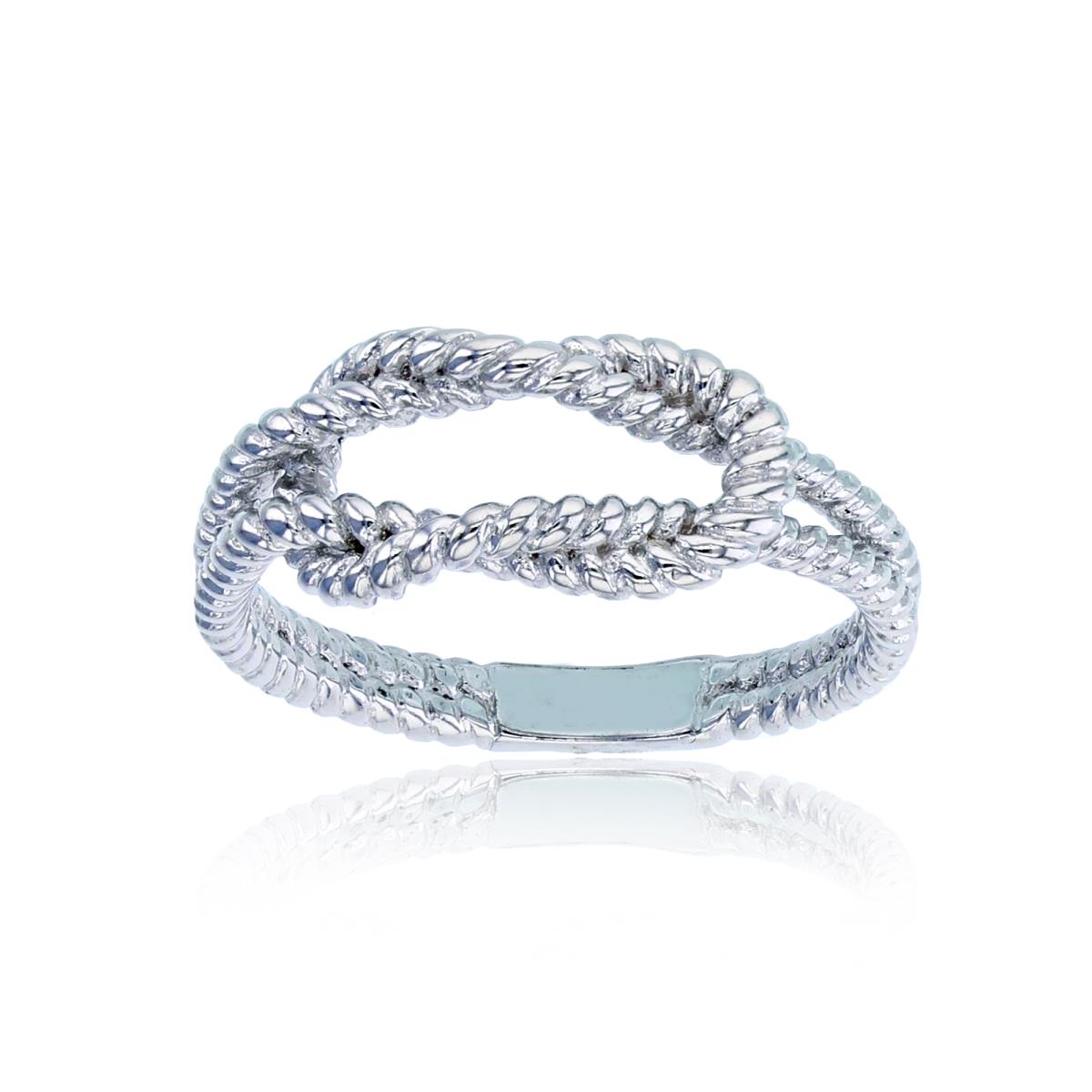 Sterling Silver Rhodium Milgrain Knot Fashion Ring