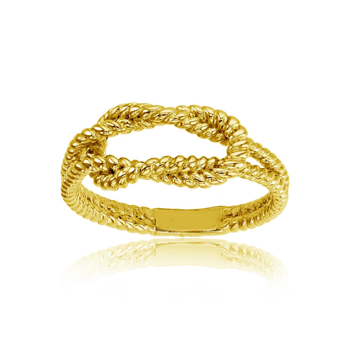 Sterling Silver Yellow 1M Milgrain Knot Fashion Ring