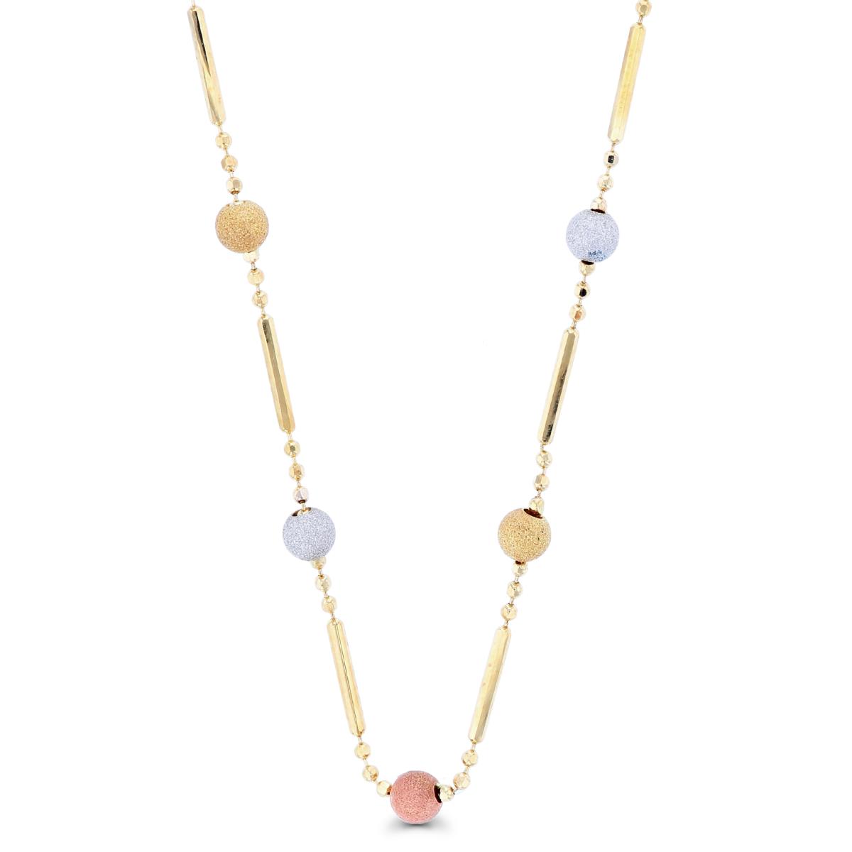 14K Gold Tricolor WYR 3.60MM 18 Necklace
