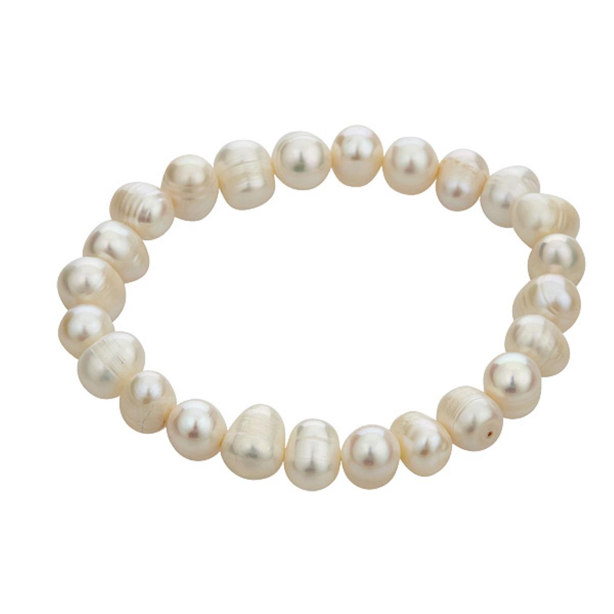 Elastic White Freshwater 8-9mm Pearl Stretch Bracelet