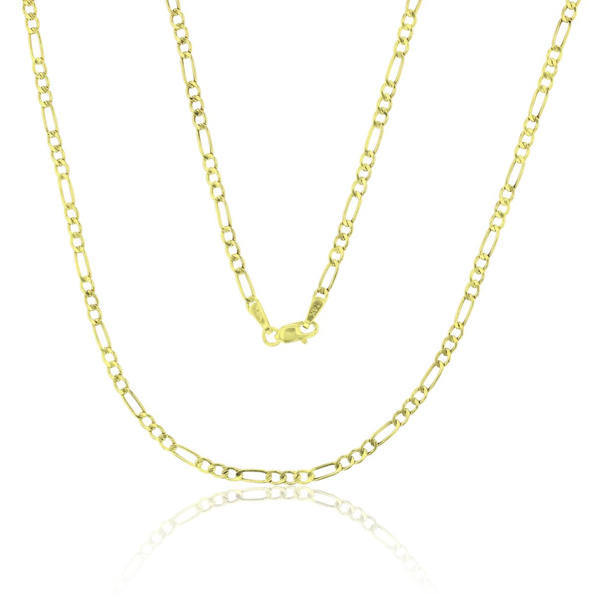 14K Yellow Gold 2.50mm 18" Hollow Figaro 060 Chain