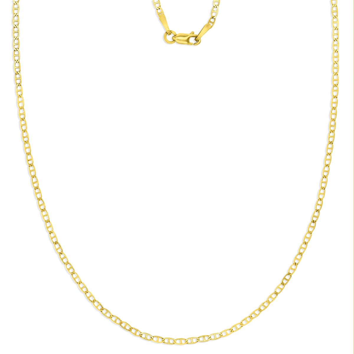 14K Yellow Gold 1.80mm 16" Concave Mariner Link Chain