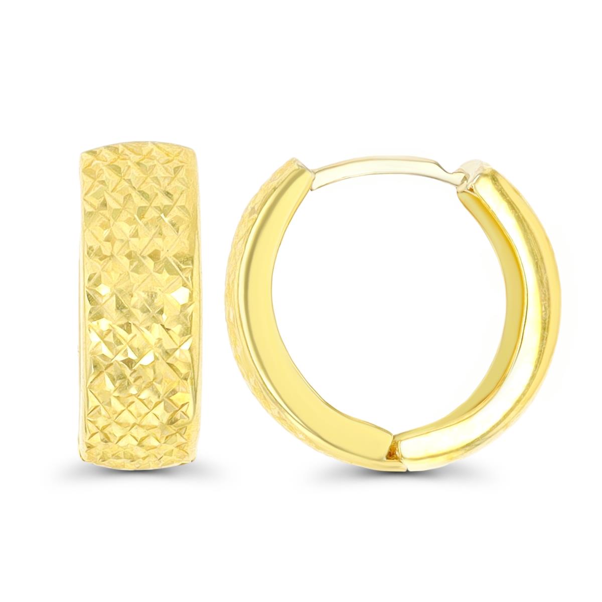 14K Yellow Gold 6.00mm Diamond Cut Hoop Earring