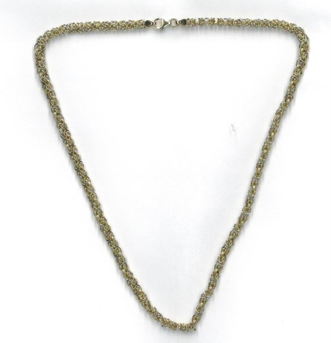 14K Yellow Gold Square Byzantine 18" Necklace