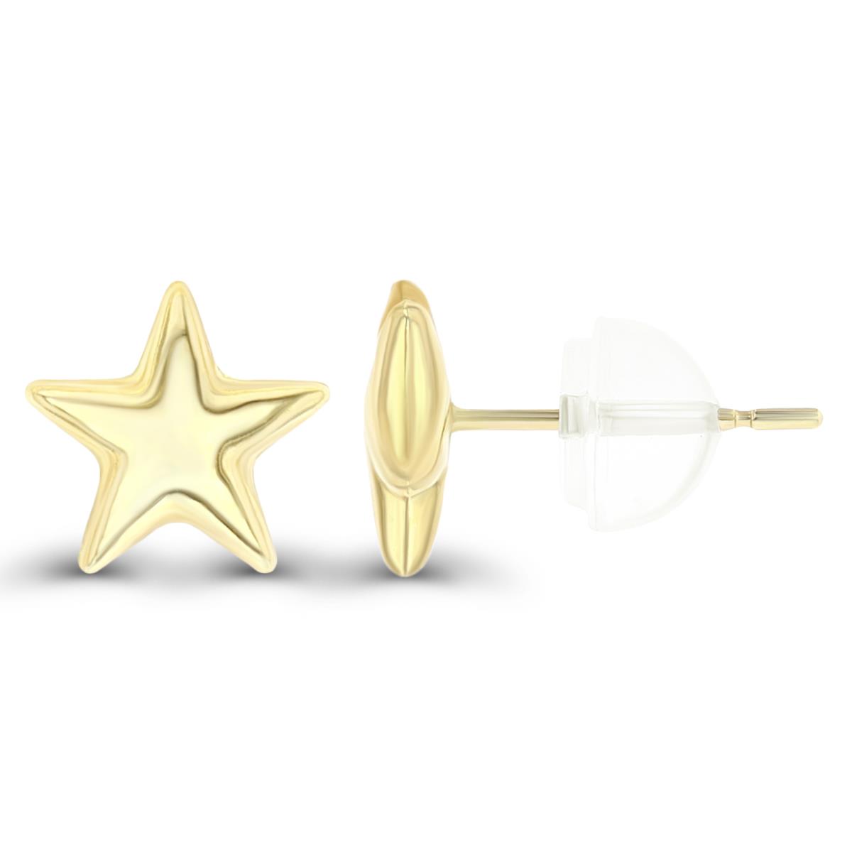 14K Yellow Gold Polished Star Stud Earring