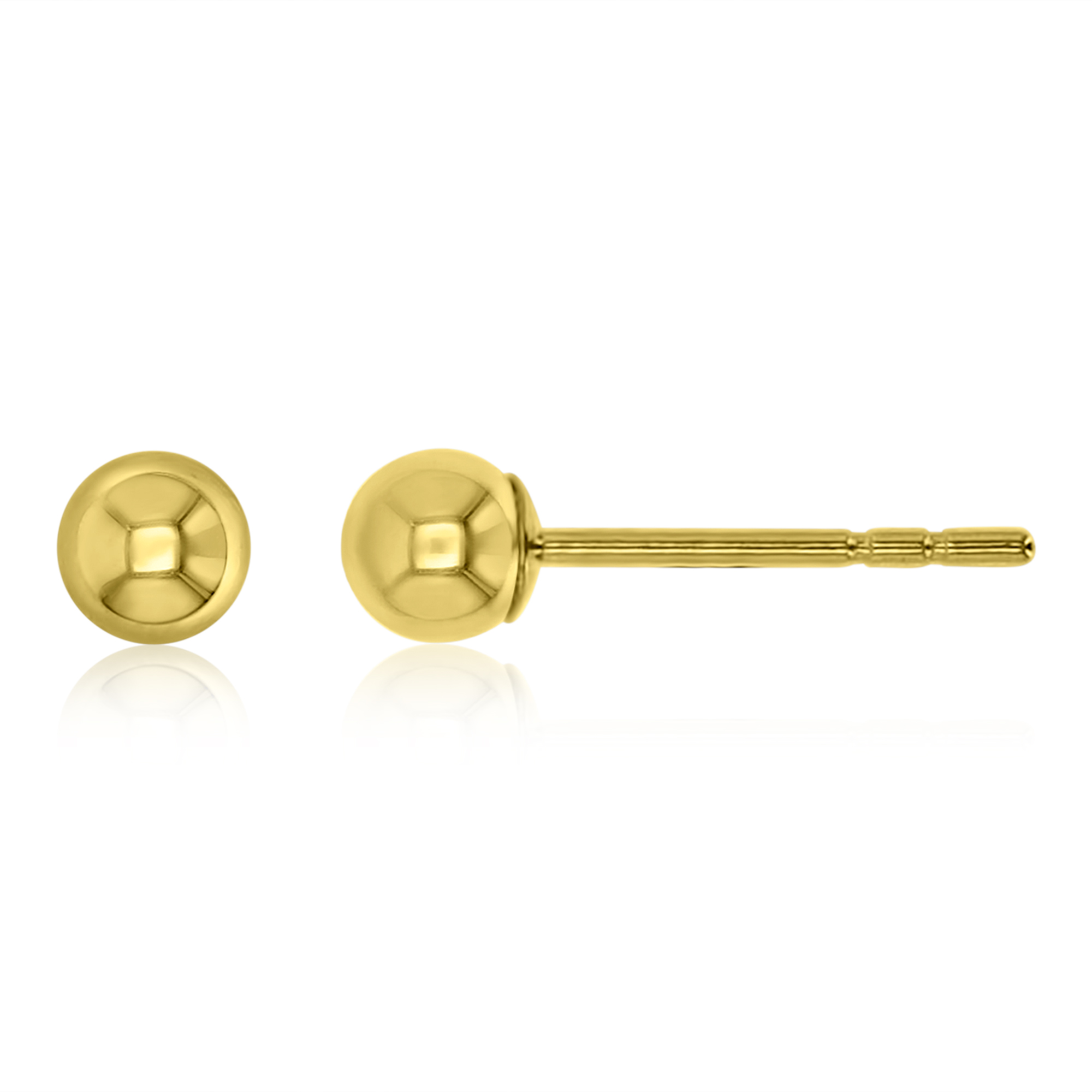 14K Yellow Gold 3mm Ball Stud Earring