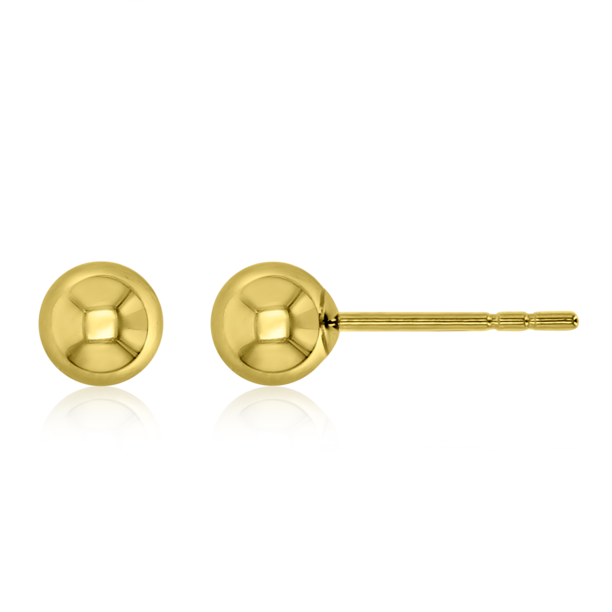 14K Yellow Gold 4mm Ball Stud Earring