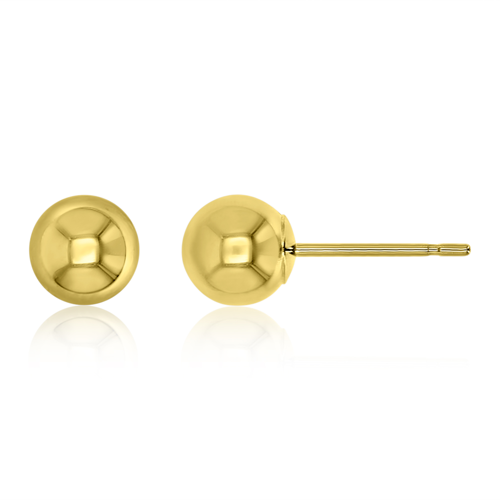 14K Yellow Gold 5mm Ball Stud Earring