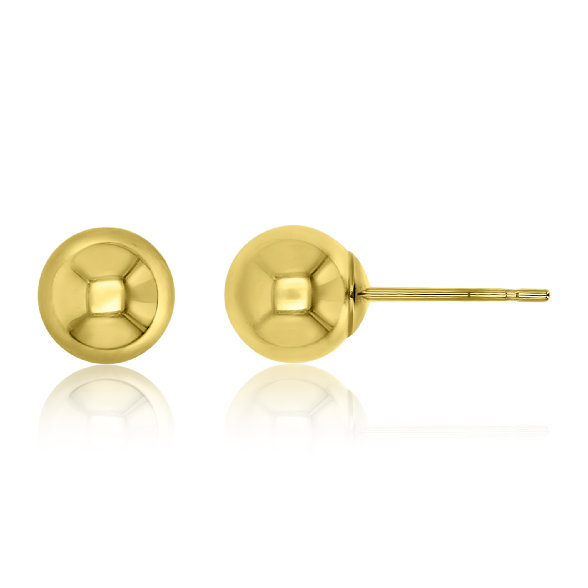 14K Yellow Gold 6mm Ball Stud Earring