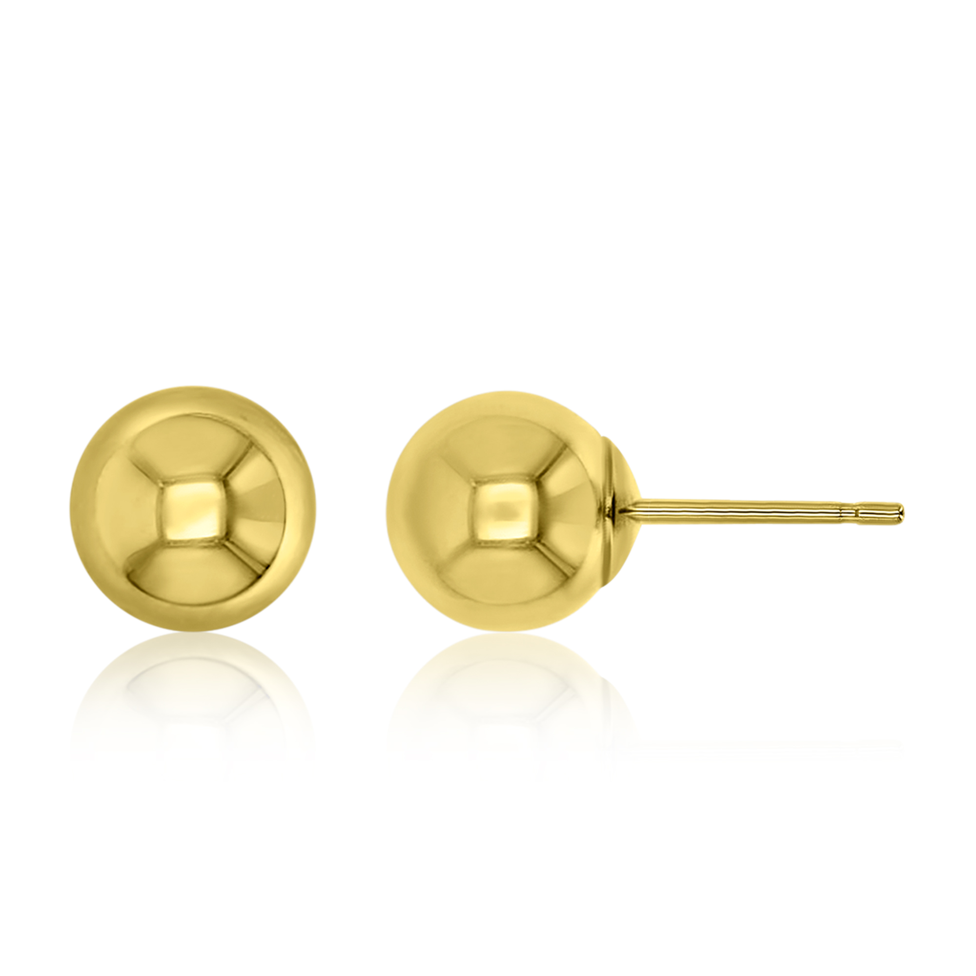 14K Yellow Gold 7mm Ball Stud Earring