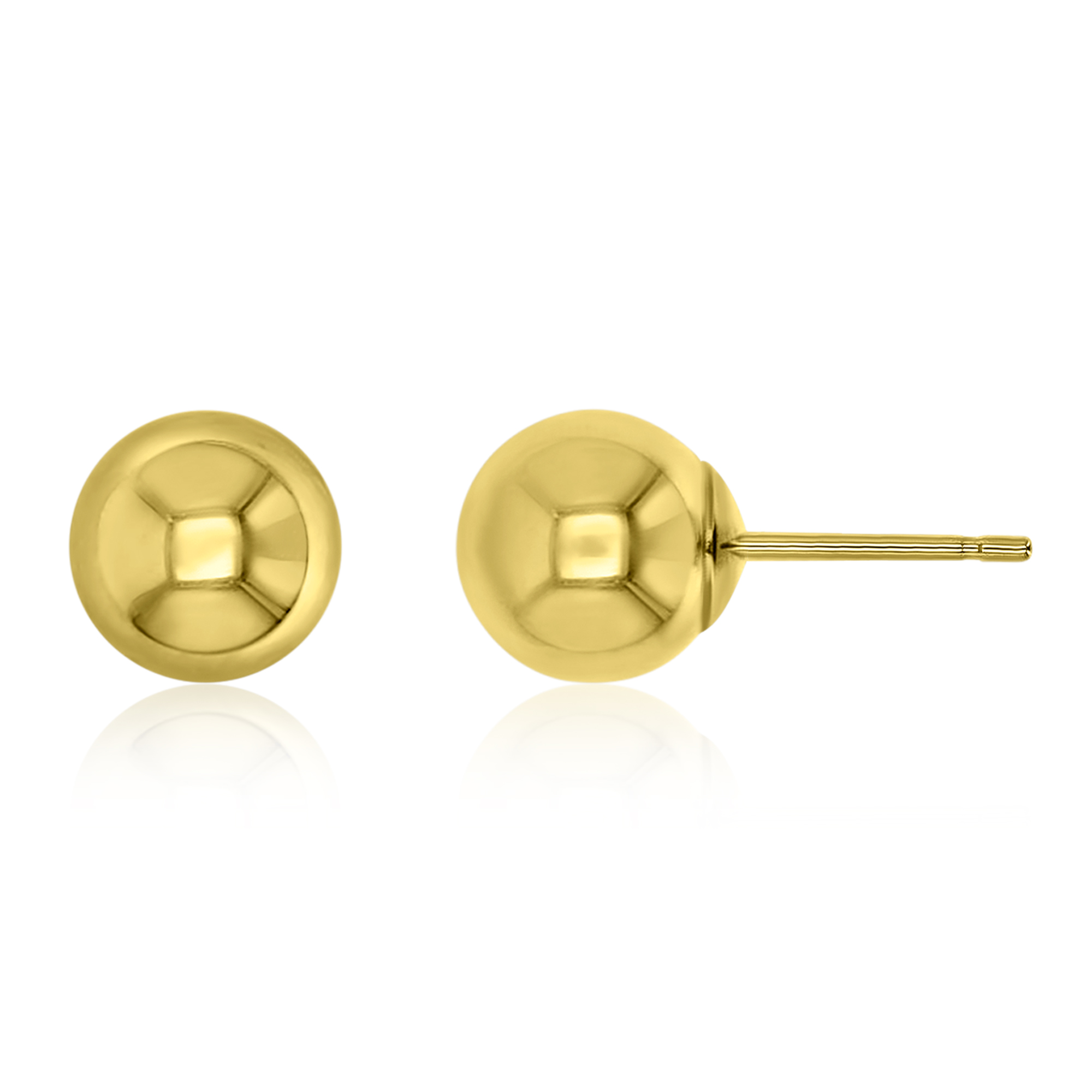 14K Yellow Gold 8mm Ball Stud Earring