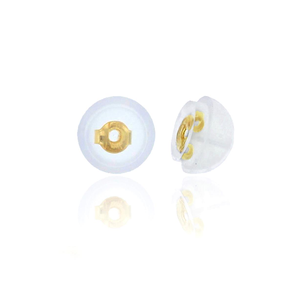 14K Yellow Gold Silicone Bubble Single Earring Back