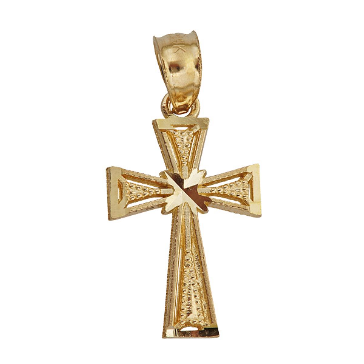 14K Yellow Gold DC Cross Pendant