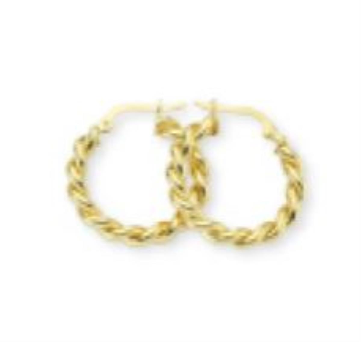 14K Yellow Gold 3.50X23MM Twist Hoop Earring