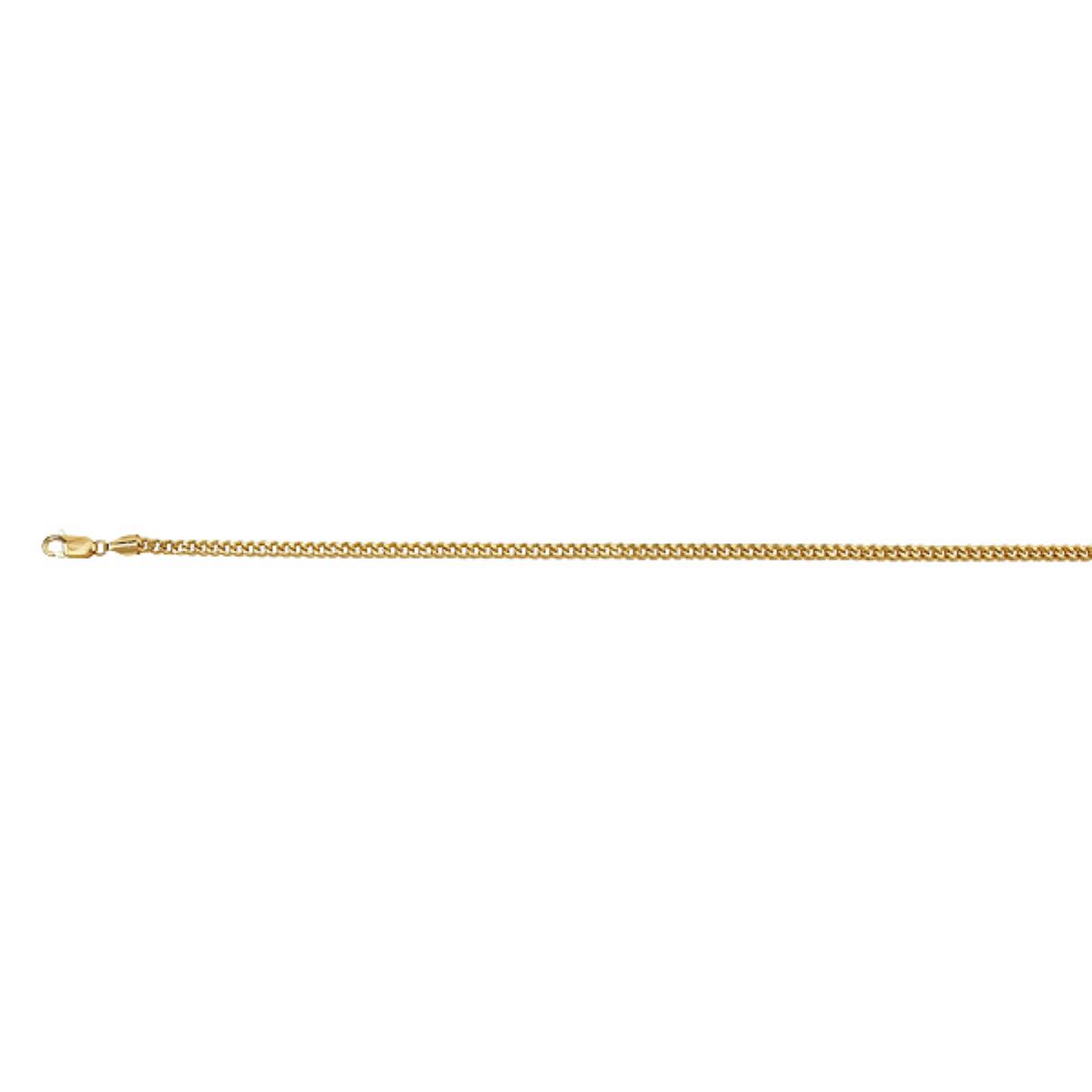 14K Yellow Gold 3.50mm 24" DC Hollow Franco Chain