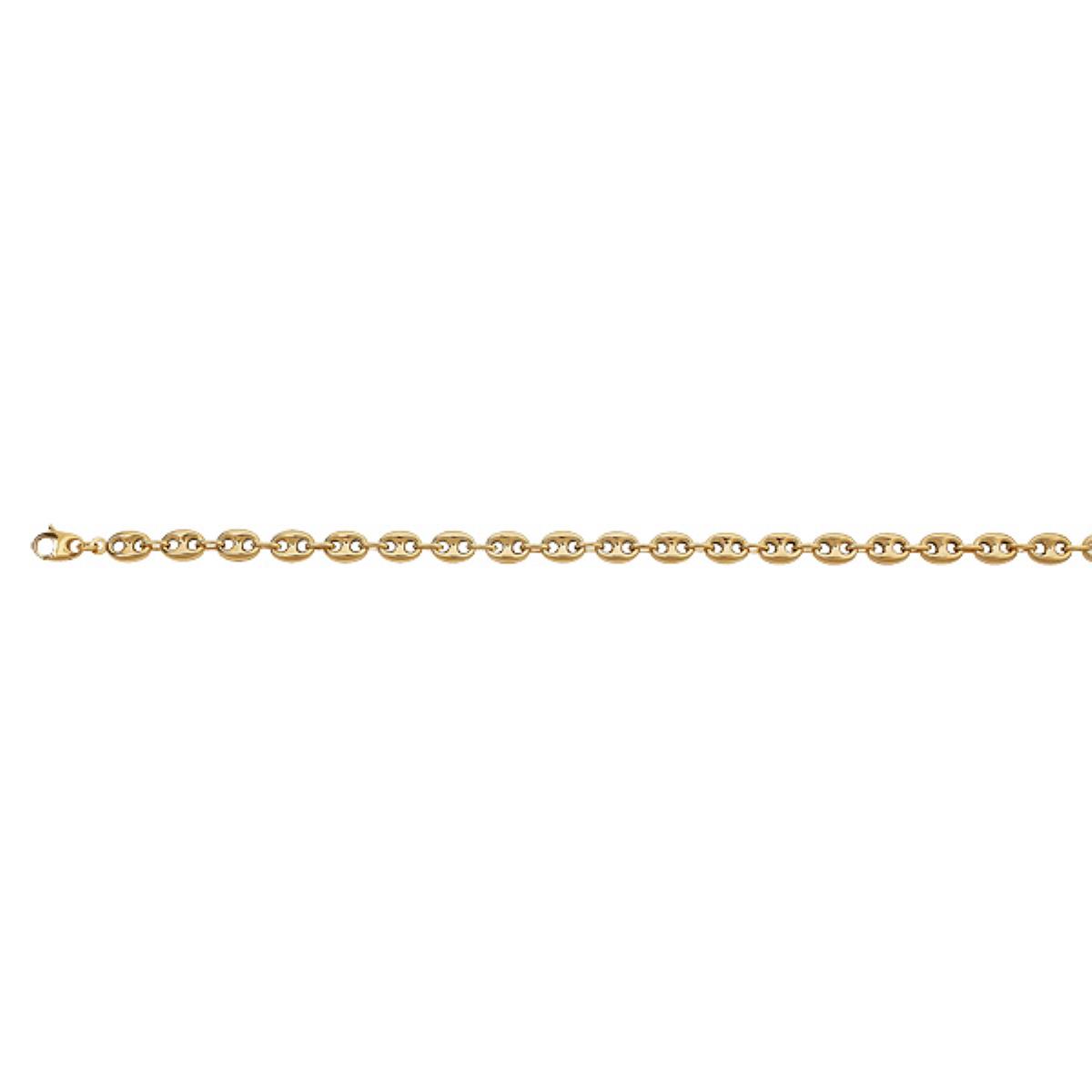 14K Yellow Gold 7.70mm 24" Puffed Mariner Link Chain