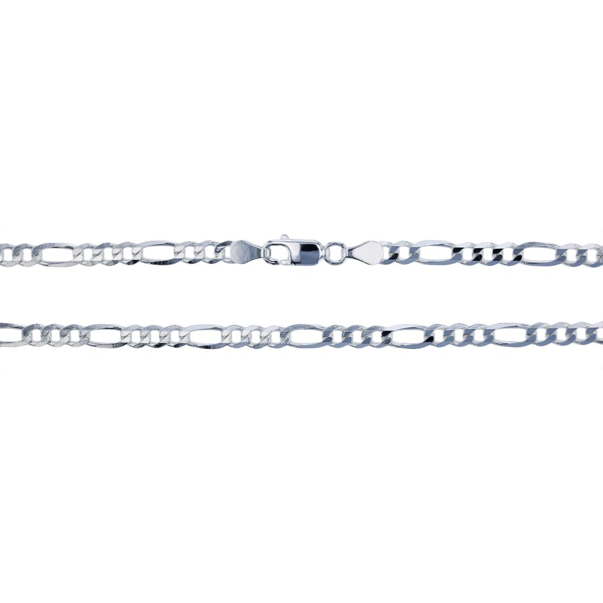 Sterling Silver Silver Plated 3.00mm 080 18" Classic Figaro Chain